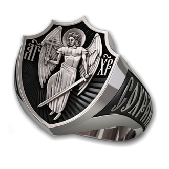 Перстень мужской с изображением Ангела Хранителя (ППР02)
