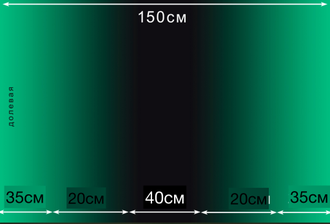 Сетка-стрейч градиент, цв. Черный + Авантюрин (зеленый)