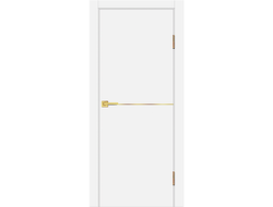 Дверь белая P-19 AL с молдингом золото
