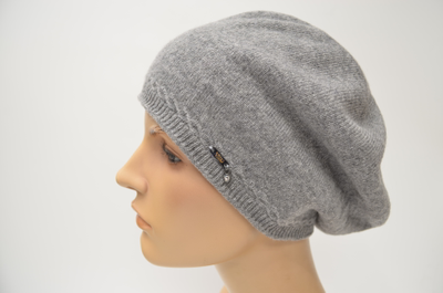 Серый берет из кашемира Италия