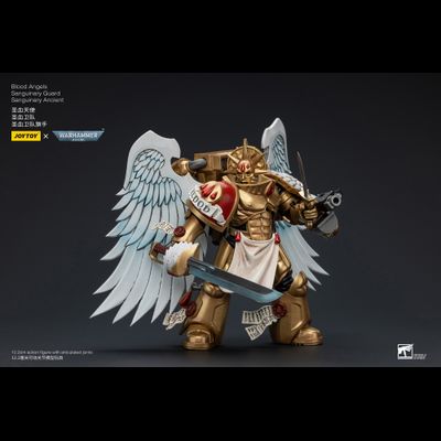 Знаменосец Сангвинарной гвардии Кровавых Ангелов (Warhammer 40k) - КОЛЛЕКЦИОННАЯ ФИГУРКА 1/18 Blood Angels Sanguinary Guard Sanguinary Ancient (JT6199) - JOYTOY