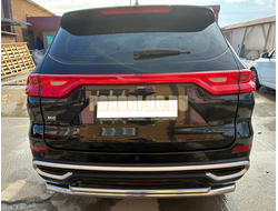 Защита заднего бампера  двойная Папа Тюнинг d60/42 для HAVAL M6 2023-