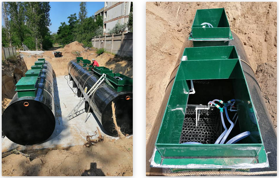 Монтаж септика Евролос Экопром 