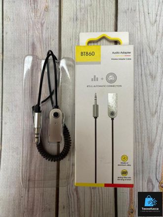 Адаптер AUX-Bluetooth BT860 c USB на Aux 3,5мм jack  (Black)