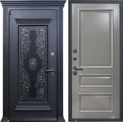 Prefect Префект /ПК 26мм рис. "Чикаго" крашенная RAL9001 с багетом из массива березы