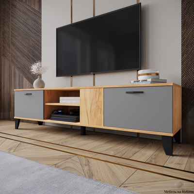 ТВМ-5 Тумба под ТВ Дуб Крафт золотой/Графит серый