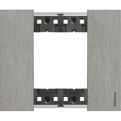 Bticino KA4802ZG, Рамка 2 модуля, ACCIAIO (СТАЛЬ), Living Now