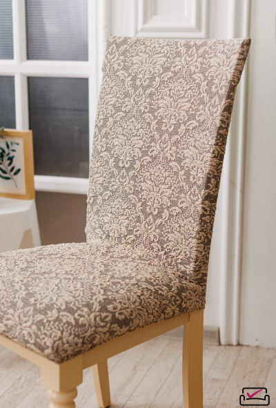 Чехол на стул Жаккард Вензель Серый. Россия