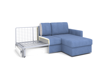 ДВУСПАЛЬНЫЙ РАСКЛАДНОЙ ПРУЖИННЫЙ УГЛОВОЙ ДИВАН-КРОВАТЬ МЕЛЬБУРН, НА НОЖКАХ, МЕТАЛЛОСКЕЛЕТ, СО СПАЛЬНЫМ МЕСТОМ И МЕХАНИЗМОМ ЕВРОКНИЖКА, С ПОДЛОКОТНИКАМИ