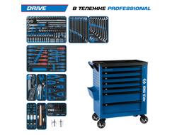 Набор инструментов 251 предмет, "DRIVE", в синей тележке KING TONY 9G38-251MRVB