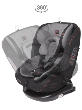 Автокресло Baby Care Shelter 0-36кг, IsoFix, поворотная база 360, Dark Grey / Grey