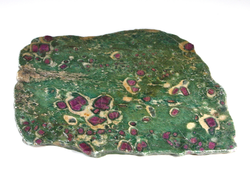 Корунд красный в фуксите, срез полированный, Индия (170*130*9 мм, 470 г) №25072