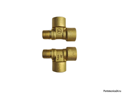 Тройник гайка 3/8"; гайка 3/8"; штуцер 3/8" (Ш-Г)+ (Г)