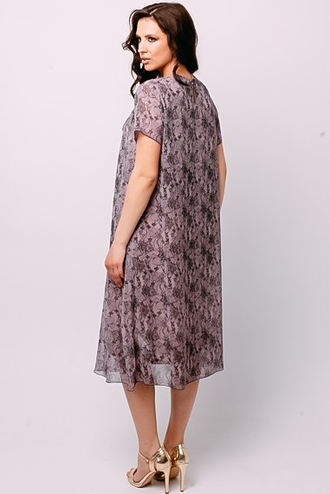 Платье с короткими рукавами ПЛ 5353 розовый (48-70).