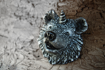 Необычная брошь "Северный МедвеРог. Хранитель Севера"