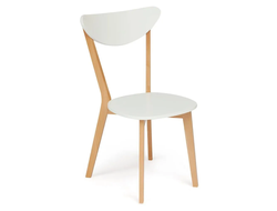 Стул - MAXI Белый+Натуральный ( Бук)