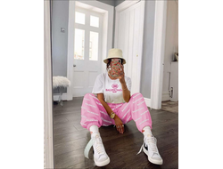 Спортивный женский костюм Balenciaga Бело-Розовый (42-48)