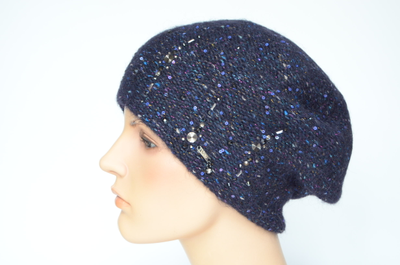 Берет Vizio 1010 B синий с украшениями