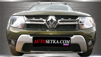 Premium защита радиатора для Renault Duster (2015-2021) из 3-х частей