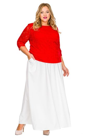 Красивая юбка Арт. 1511507 (Цвет белый) Размеры 52-74