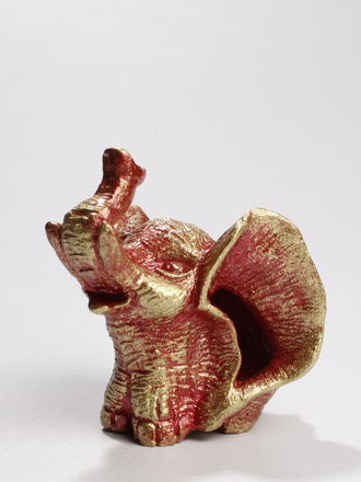 СУВЕНИР "Слоненок красный 4" золотистый