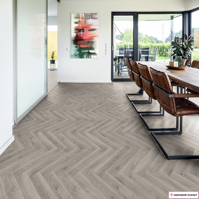 Ламинат Terhurne Herringbone Edition Английская ёлка Дуб Ательер 32 класс толщина 10 мм с фаской 0.714 м2