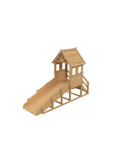 Зимняя деревянная заливная горка Выше Всех Теремок