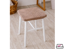 Чехол на табурет Жаккард Волна  Капучино(2 ШТУКИ). Россия