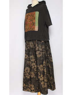 Джемпер ХЛОПОК "Цветной квадрат винтаж" черный до р.50