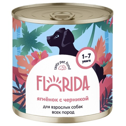 Florida (Флорида) влажный корм (консерва) для собак ягнёнок с черникой, 240 г