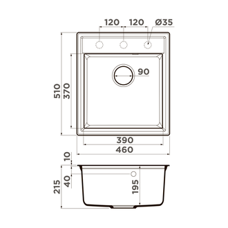 МОЙКА OMOIKIRI  DAISEN 46 BE (4993608) ВАНИЛЬ