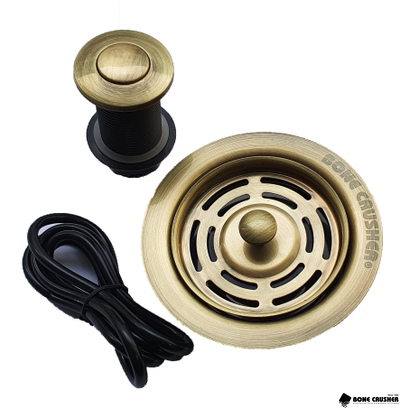 Фланец + стоппер + кнопка BoneCrusher в цвете "античная латунь" для BC910/910 Slim/BC810/ВС610
