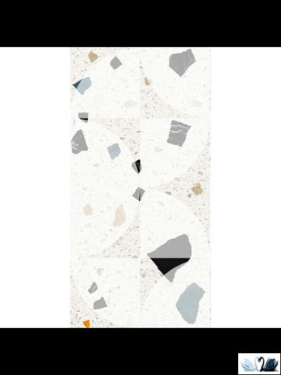 Керамогранит Creto Cray light geometry 30 х 60 см, бежевый, под терраццо купить в магазине Маруся