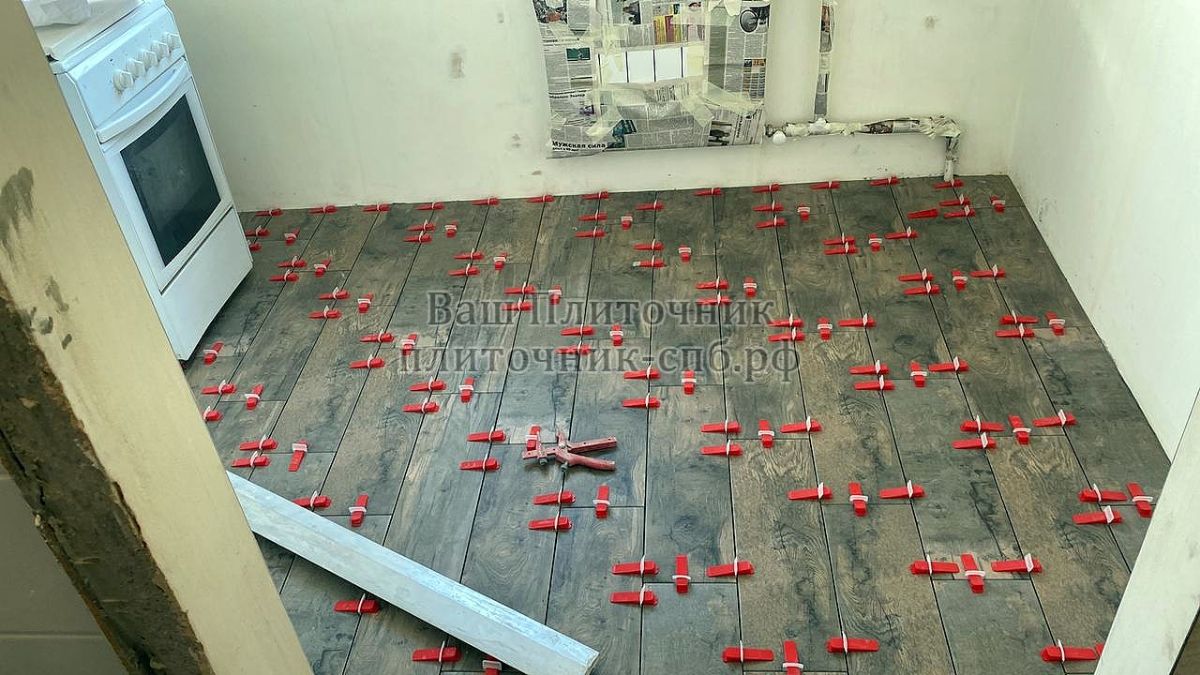 Укладка керамогранита со сноской на 1/3