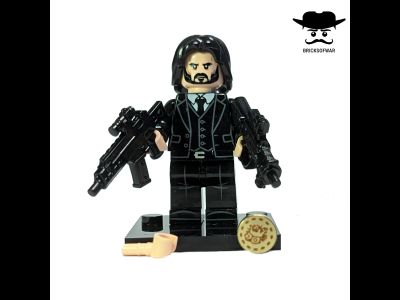 Конструктор фигурка наемного убийцы, Джон Уик, оружие совместимо с Лего