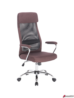 Кресло офисное BRABIX «Flight EX-540», хром, ткань, сетка, коричневое. 531849