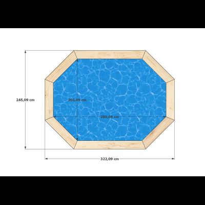 Деревянный бассейн (купель) овальный 2,8 х 2,0 м глубина 120 см