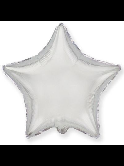 Шар фольгированный с гелием "Звезда серебро" 45см