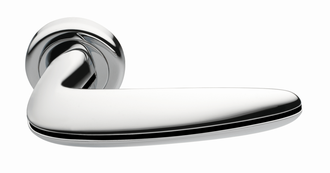 Дверные ручки Morelli Luxury SUNRISE CRO/NERO Цвет - Полированный хром/с черной вставкой