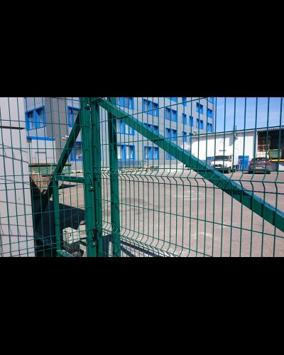 Раздвижные оцинкованные 2D ворота из сварных прутьев