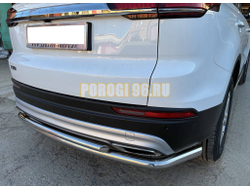 Защита заднего бампера угловая большая двойная Папа Тюнинг d60/42 для BELGEE X70 2024-