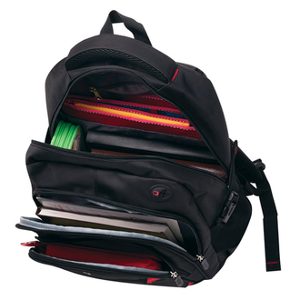 Рюкзак BRAUBERG TITANIUM для старшеклассников/студентов/молодежи, красные вставки, 45х28х18 см, 226376