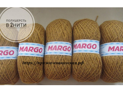 Кавказская пряжа полушерсть Марго в две нити цвет горчица