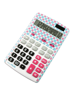Калькулятор настольный Milan-150712ACBL 12-разрядный (белый с узорами)