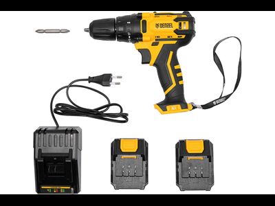 Дрель-шуруповерт аккумуляторная CDL-12-02BM, Li-Ion, 12 В, 2 акк. Denzel [56680]