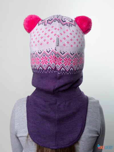 Шапка-шлем "Сказка" 22101-01, цвет баклажановый р. 48-50