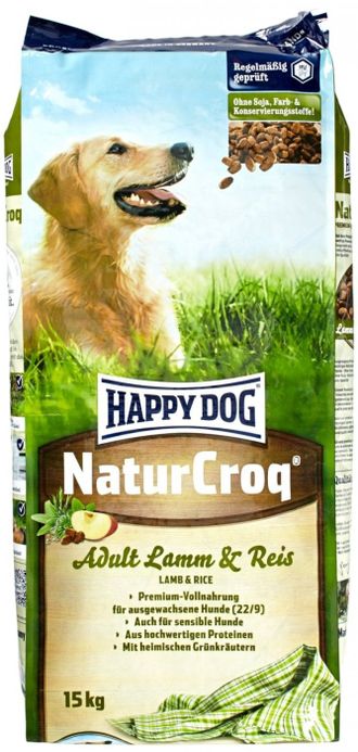 Сухой корм для собак склонных к аллергии  Happy Dog (Хэппи Дог) NaturCroq  15 кг ягненок и рис