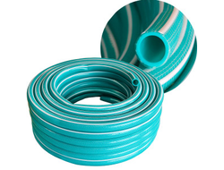 Шланг "Силиконовый" 1/2" 12*18мм, 25м, 3-сл, армир, толщ. 3мм, бирюз с бел полос, Дальняя заимка E1M [98759]
