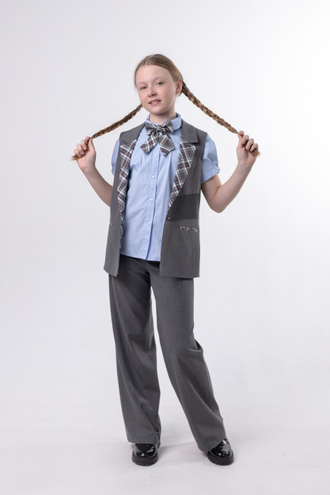 Жилет с воротом удлиненный для девочки