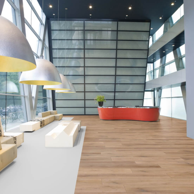 Биополы Wineo PURLINE 1000 wood XL Дуб Рустик Имбирь PL314R в интерьере административногоздания